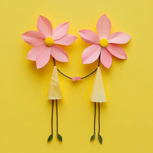 chavanissimov_Two_flowers_with_pink_petals_holding_hands._Yello_023a79a8-d1c6-4424-8c4b-ca7eef385764